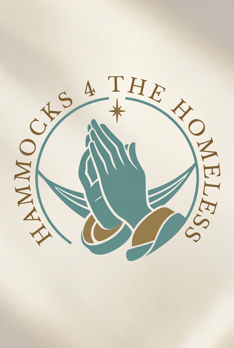 Hammocks 4 The Homeless logo – praying hands opening into a hammock